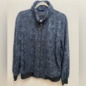 Banana Republic Navy Blue Motion Tech Windbreaker Textured Hooded Jacket